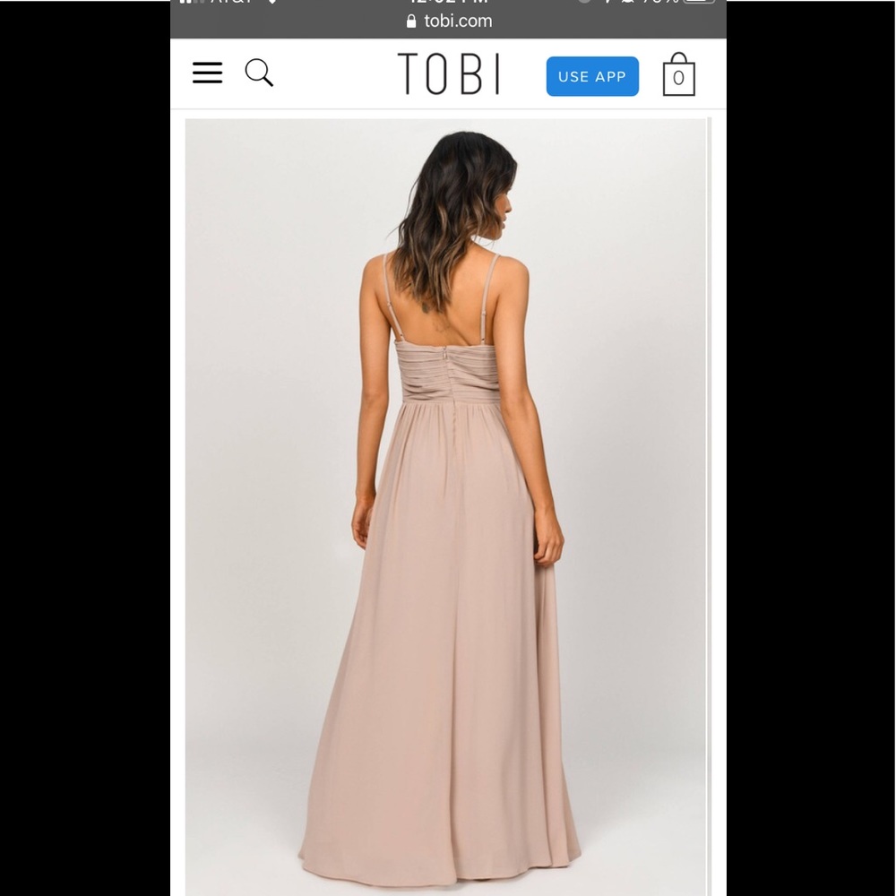 Tobi All About Tonight Maxi Dress in Taupe - Picture 3 of 4